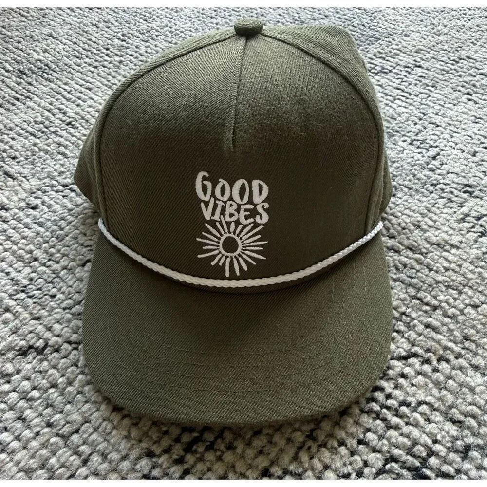 Cash & Co Good Vibes Green SnapBack Hat - Large/XLARGE